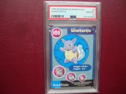 1999 Burger King Pokemon Wartortle UnPerforated card #8 Psa 10 Gem Mint - Image 1
