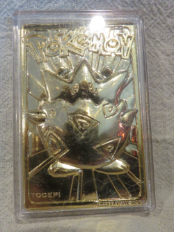 Burger King Nintendo Pokemon Togepi 23K Gold Plated Card w/PokeBall Case 1999 - Image 2