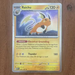 Pokemon TCG Raichu COSMO Holo 026/165 SV 151 NM Card - Image 1