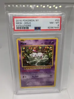 Pokemon Mew TCG Card Holo Rare, 53/108, XY Evolutions PSA 8 - Image 1