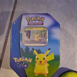 Pokemon GO Pikachu Tin Pokemon TCG with Promo Card & Booster Packs 2022 - Image 1