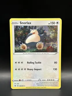 Cosmo Holo Snorlax 140/202 (Mew Tail Swirl) - Pokemon Sword Shield Base Card MP - Image 2