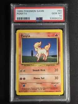 Ponyta 60/102 PSA 10 GEM MINT Base Set Regular Vintage Pokemon Card - Image 1