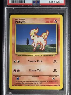 Ponyta 60/102 PSA 10 GEM MINT Base Set Regular Vintage Pokemon Card - Image 2