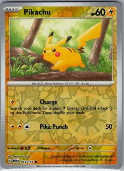 Pikachu 025/165 Reverse Holo SV: Scarlet & Violet 151 - Pokemon Card - NM - Image 1