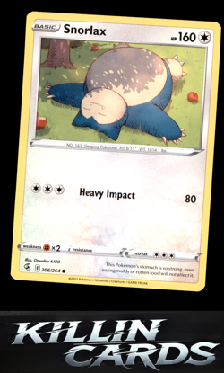 Snorlax 206/264 Pokemon Common SWSH08: Fusion Strike Card LP - Image 1