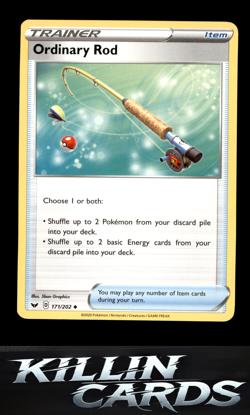 Ordinary Rod 171/202 Pokemon Uncommon SWSH01: Sword & Shield Base Set Card LP - Image 1