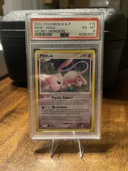 Mew Holo Secret Wonders Diamond & Pearl Pokemon Card PSA 6 - Image 1