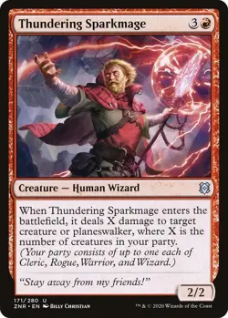 MTG Thundering Sparkmage - Zendikar Rising (ZNR) NM #171 - Image 1