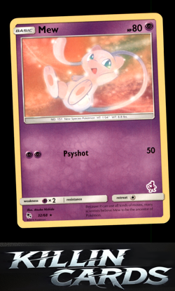 Mew 32/68 Pokemon Rare Hidden Fates Card LP - Image 1