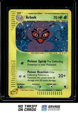 2002 Pokemon E-Card - Expedition Holo Arbok #3/165 - Image 1