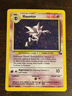 Pokemon TCG Haunter 6/62 Holo Rare Fossil Unlimited 1999 WOTC VTG LP - Image 1