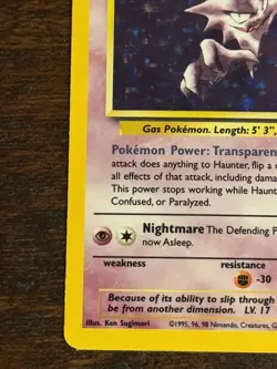 Pokemon TCG Haunter 6/62 Holo Rare Fossil Unlimited 1999 WOTC VTG LP - Image 5