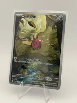 Pokemon TCG Venipede 132/086 Sv: Black Bolt Illustration Rare Holo Basic 80 HP - Image 1