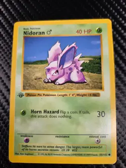 Pokemon Nidoran 55/102 Shadowless Base Set 1st Edition - Image 1