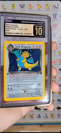 Dark Dragonite 1st edition holo CGC PRISTINE LOW POP Rare Pokemon Card - Image 1