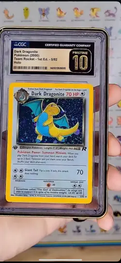 Dark Dragonite 1st edition holo CGC PRISTINE LOW POP Rare Pokemon Card - Image 2