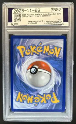 2025 Pokemon Black Bolt Zekrom ex and White Rare #172/086 PSA 10 - Image 2