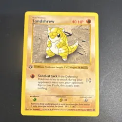 Pokemon TCG Sandshrew 1st Edition Shadowless Base Set - Image 1