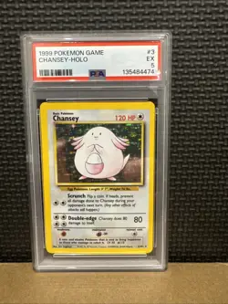 1999 Base Set Holo Rare Chansey Pokemon PSA 5 3/102 - Image 1