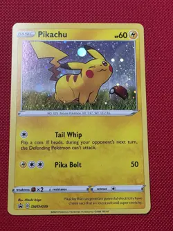 Pokemon Sword & Shield Pikachu SWSH039 Black Star Promo LP - Image 1