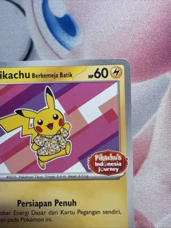 Pikachu berkemeja Batik Flower Pink Indonesia Journey 190/SV-P Promo Pokemon - Image 2