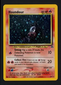 Houndour 5/75 Neo Discovery Unlimited Holofoil Holo Rare Pokemon TCG - Image 1