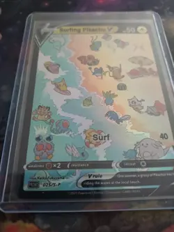 Pokemon Surfing PIKACHU V Waifu Doujin Ultra Rare Foil ACG Art NM - Image 1
