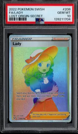 POKEMON ENGLISH LOST ORIGIN SECRET RARE RAINBOW FA/LADY PSA 10 - Image 1