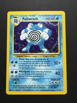 Pokemon TCG Poliwrath 13/102 Holo 1999 Wizards Base Set Copyright Holo Rare - Image 1