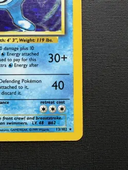 Pokemon TCG Poliwrath 13/102 Holo 1999 Wizards Base Set Copyright Holo Rare - Image 5