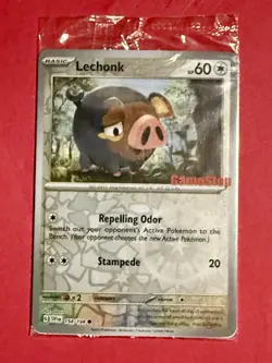 Pokemon TCG Lechonk 154/198 Reverse Holo Gamestop Stamp SEALED - Image 1