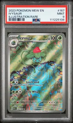 2023 POKEMON MEW EN-151 ILLUSTRATION RARE #167 IVYSAUR PSA 9 - Image 1