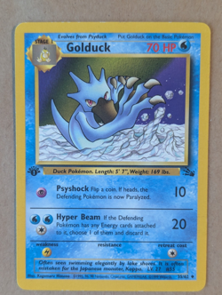 GOLDUCK 1st Edition Fossil 1999 Rare Non Holo Pokemon Vintage 35/62 - Image 1