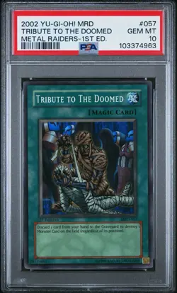 2002 Yu-Gi-Oh! Tribute To The Doomed Metal Raiders MRD 1st Edition Super PSA 10 - Image 1