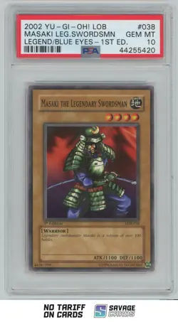 2002 Yu-Gi-Oh Legend/Blue Eyes 1st Edition Masaki Legendary Swordsman PSA 10 - Image 1