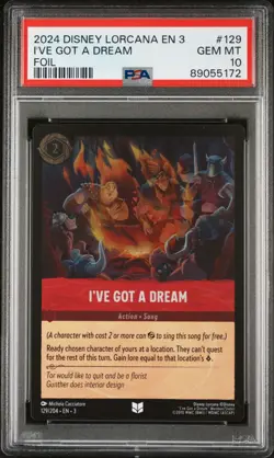 2024 Disney Lorcana 3 #129 I'Ve Got A Dream - Foil PSA 10 GEM! - Image 1