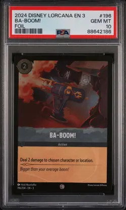 2024 Disney Lorcana 3 #196 Ba-Boom! - Foil PSA 10 GEM! - Image 1