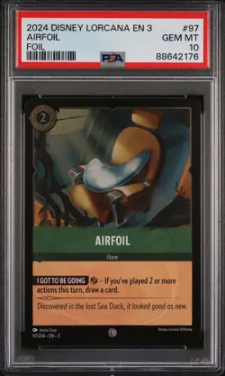 2024 Disney Lorcana 3 #97 Airfoil - Foil PSA 10 GEM! - Image 1