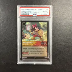2025 Disney Lorcana EN P2 #35 - Minnie Mouse Daring Defender - Promo PSA 10 GEM! - Image 1