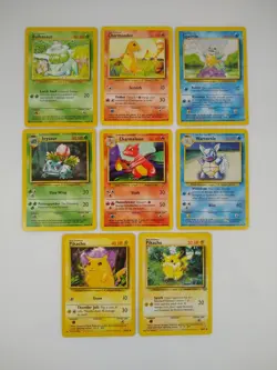 Pokemon Base Set Starters + Evolutions + Pikachus - Exact Cards! - Image 1