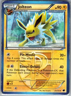 Jolteon (Team Plasma) 34/116 Non Holo Plasma Freeze - Pokemon Card - LP - Image 1