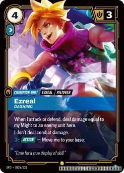 Ezreal - Dashing (Alternate Art) [SFD - 082a/221] - NM [Foil] TCG Riftbound - Image 1