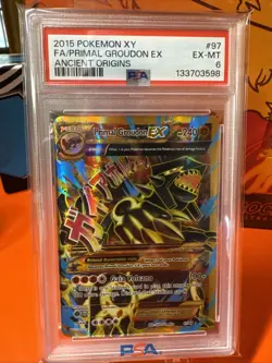 2015 Pokemon XY Ancient Origins #97 Primal Groudon Ex Mega Full Art PSA 6 - Image 2