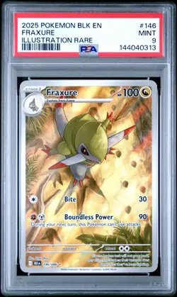 2025 POKEMON BLK EN-BLACK BOLT ILLUSTRATION RARE #146 FRAXURE PSA 9 - Image 1