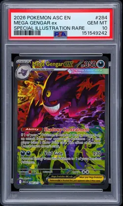 2026 POKEMON ASCENDED HEROES SPECIAL ILLUSTRATION RARE MEGA GENGAR EX PSA 10 - Image 1