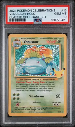 2021 POKEMON CELEBRATIONS CLASSIC COLLECTION #15 VENUSAUR-HOLO PSA 10 - Image 1