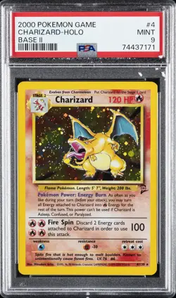 2000 POKEMON BASE SET 2 #4 CHARIZARD-HOLO PSA 9 - Image 1