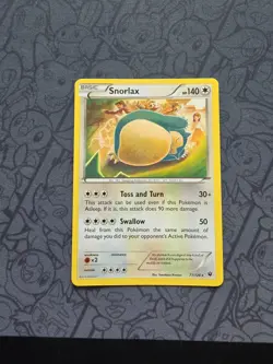 Pokemon: Snorlax #77/124 Fates Collide 2016 Rare Non-holo Vintage - LP - M56 - Image 1