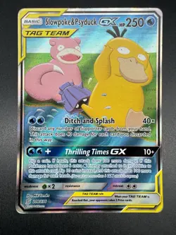 Pokemon Slowpoke & Psyduck GX Alternate Full Art 218/236 Sm Unified Minds Holo - Image 1